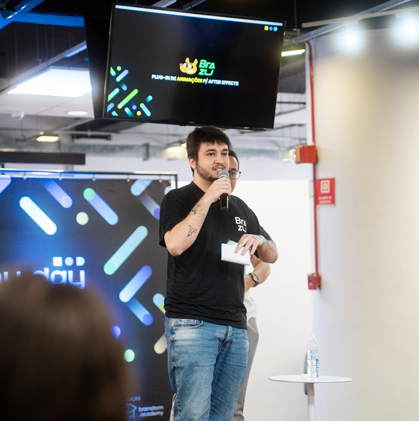 Brazu no evento b.academy day 2024 - Apresentação